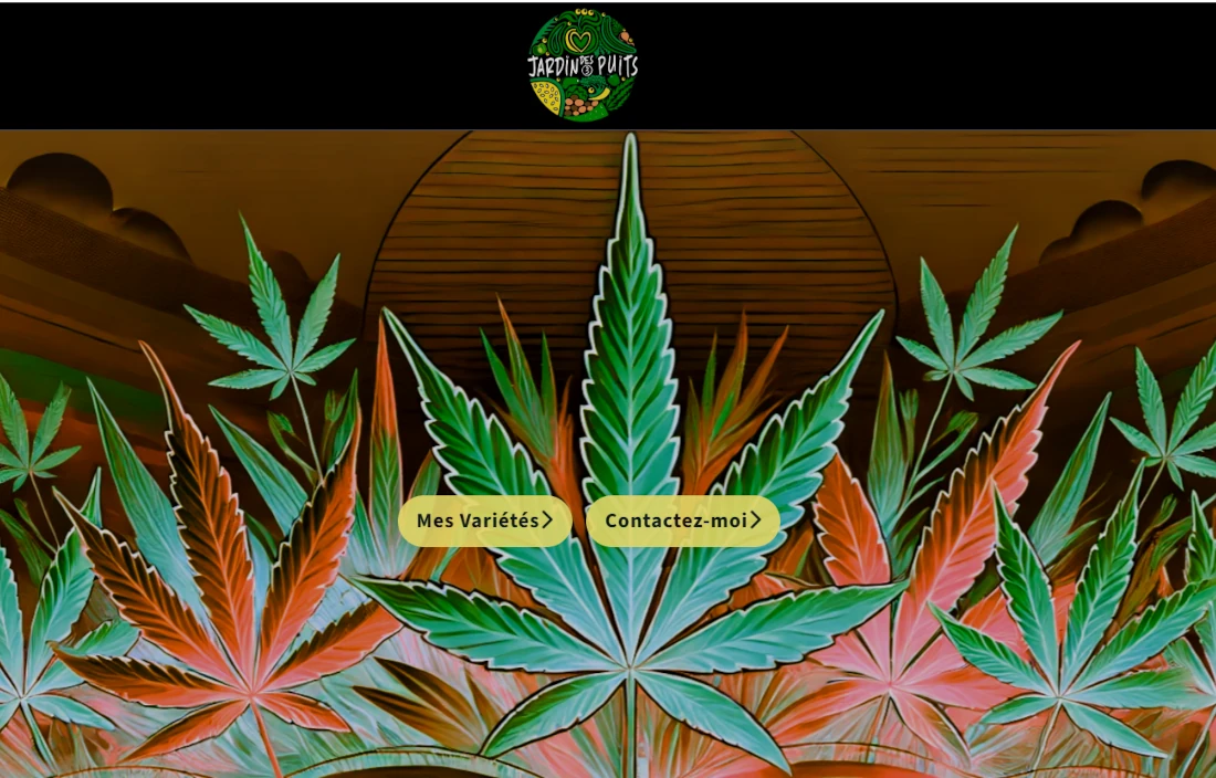 Aperçu du site jardin des 3 puits en mode sombre